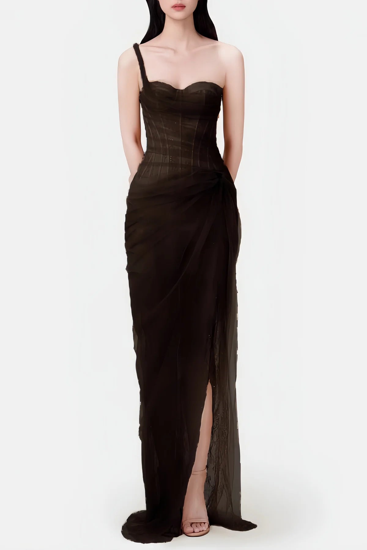 Mia Dress - Burgundy & Black