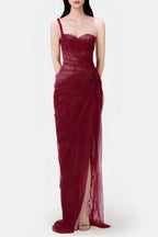 Mia Dress - Burgundy & Black
