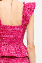 Rosa Tweed Peplum Top