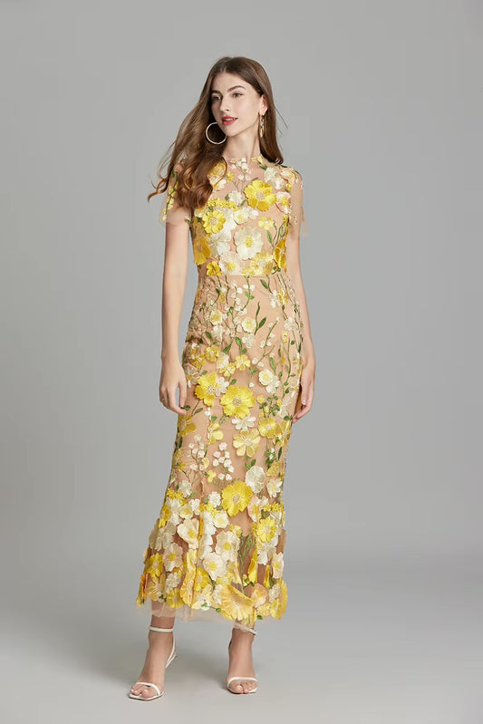Adelena Dress - Yellow