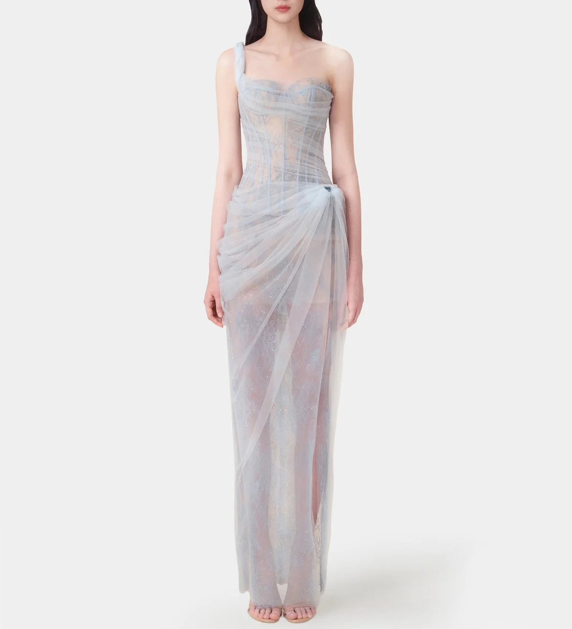 Mia Dress - Caramel & Blue