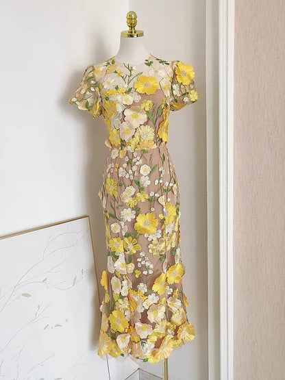 Adelena Dress - Yellow