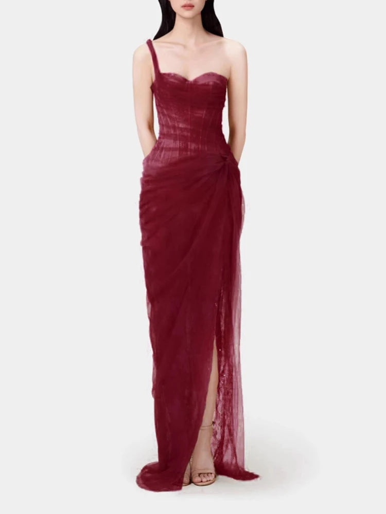 Mia Dress - Burgundy & Black