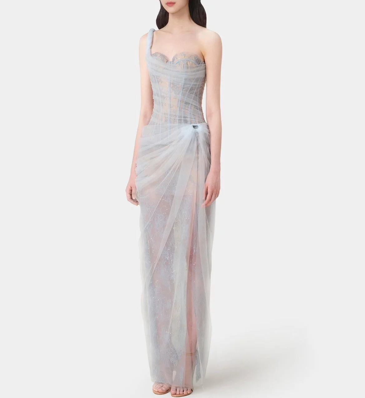 Mia Dress - Caramel & Blue