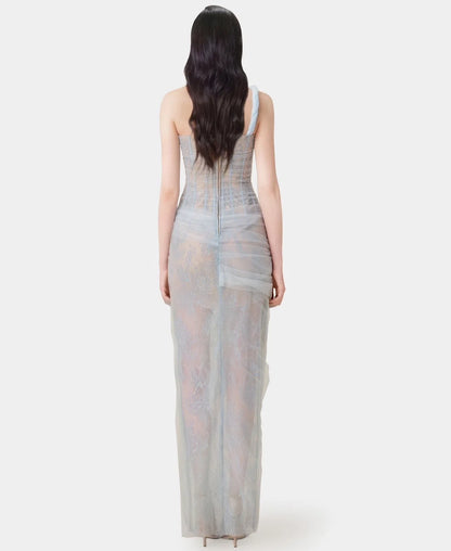 Mia Dress - Caramel & Blue