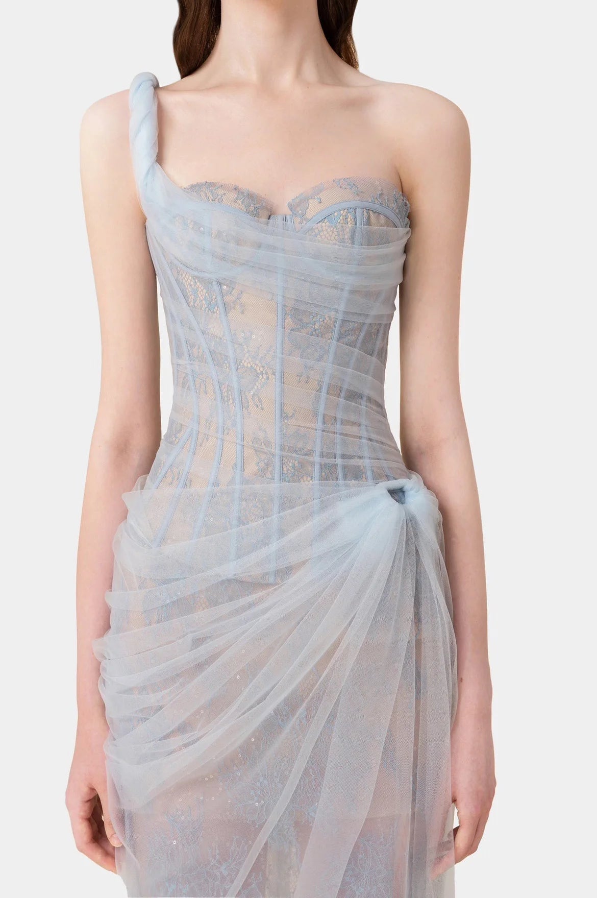 Mia Dress - Caramel & Blue