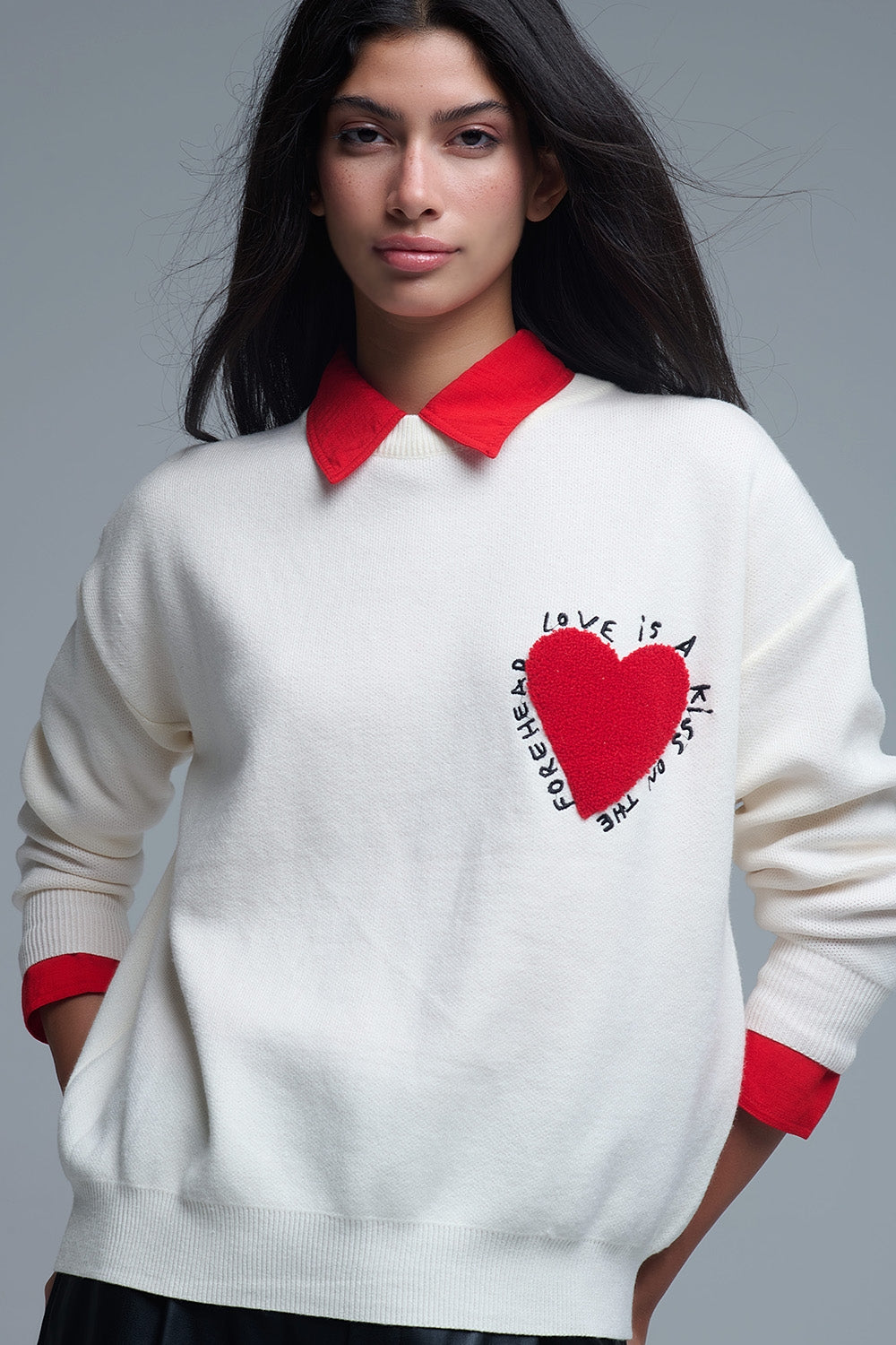 Love Is Embroidered Sweater