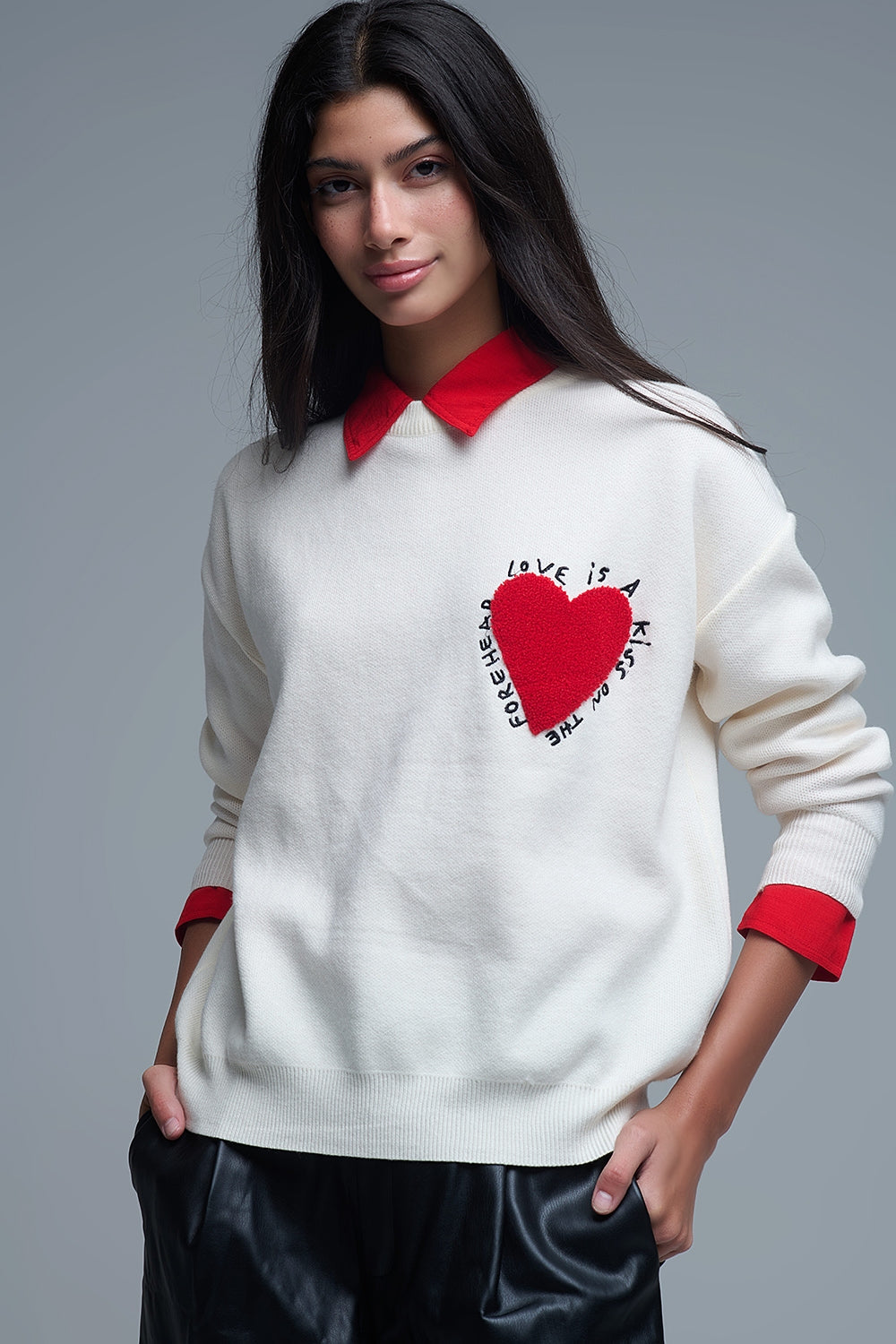 Love Is Embroidered Sweater