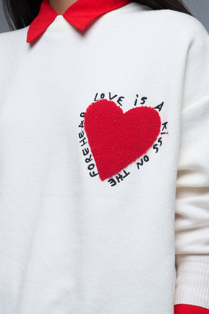 Love Is Embroidered Sweater