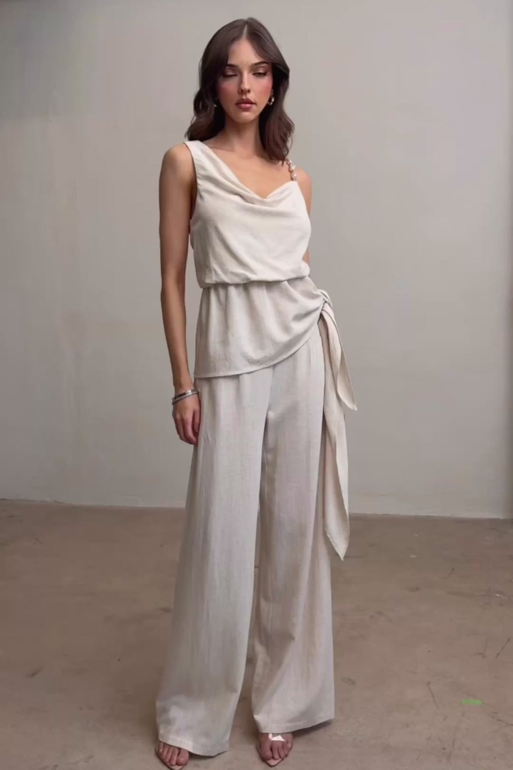 Marbella Linen & Pearl Set