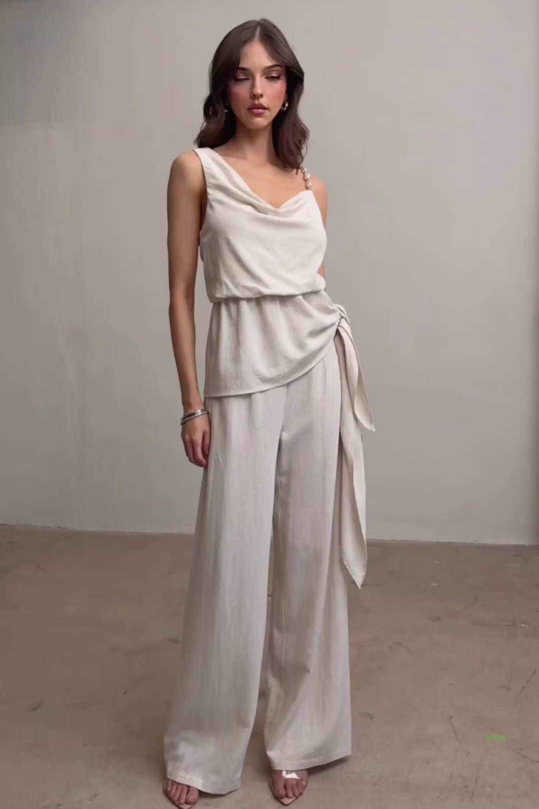 Marbella Linen & Pearl Set